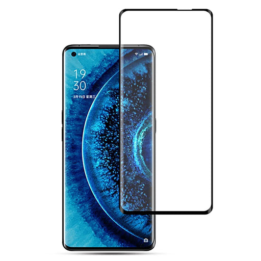 MOCOLO 3D Curved Tempered Glass Film for Oppo Find X2/X2 Pro, Full Screen Full Glue Anti-Scratch Bubble Free HD Clear Screen Film - Black - 1