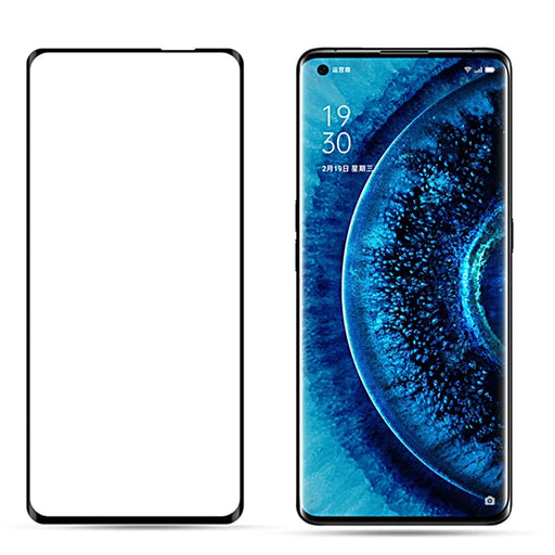 MOCOLO 3D Curved Tempered Glass Film for Oppo Find X2/X2 Pro, Full Screen Full Glue Anti-Scratch Bubble Free HD Clear Screen Film - Black - 2