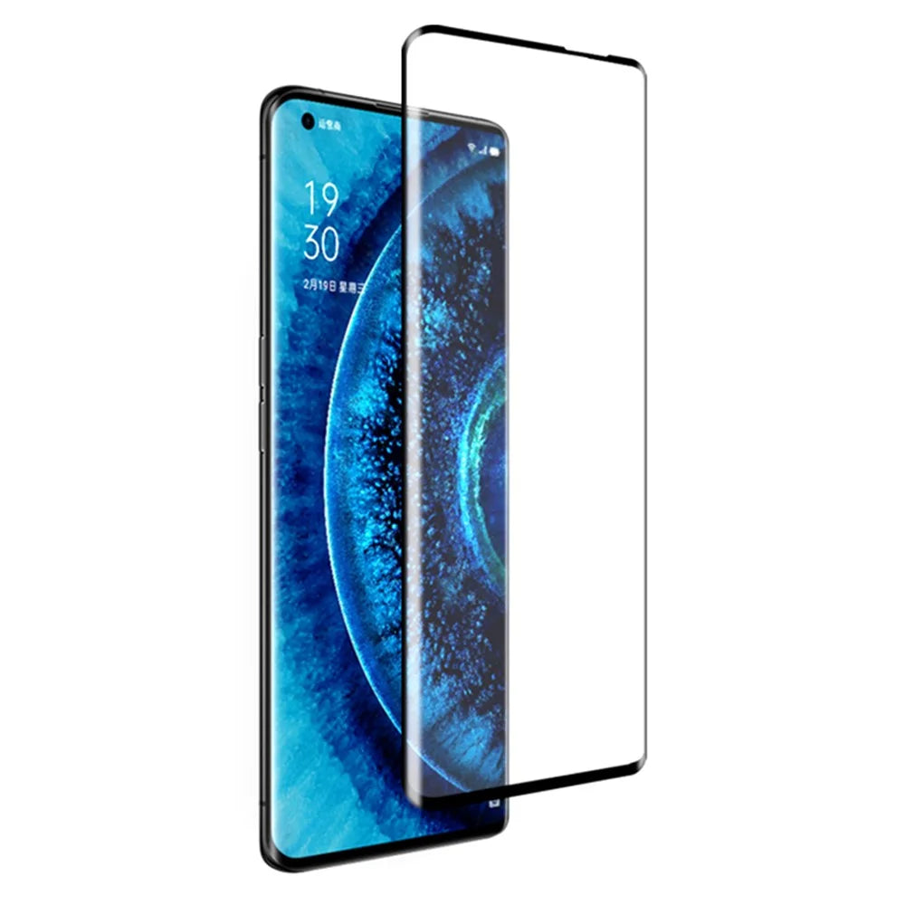 MOCOLO 3D Curved Tempered Glass Film for Oppo Find X2/X2 Pro, Full Screen Full Glue Anti-Scratch Bubble Free HD Clear Screen Film - Black - 4