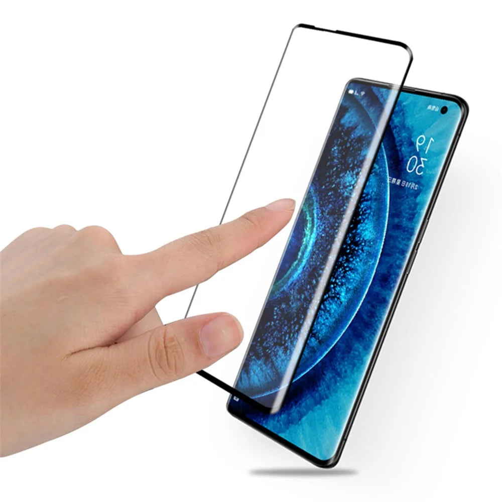 MOCOLO 3D Curved Tempered Glass Film for Oppo Find X2/X2 Pro, Full Screen Full Glue Anti-Scratch Bubble Free HD Clear Screen Film - Black - 5
