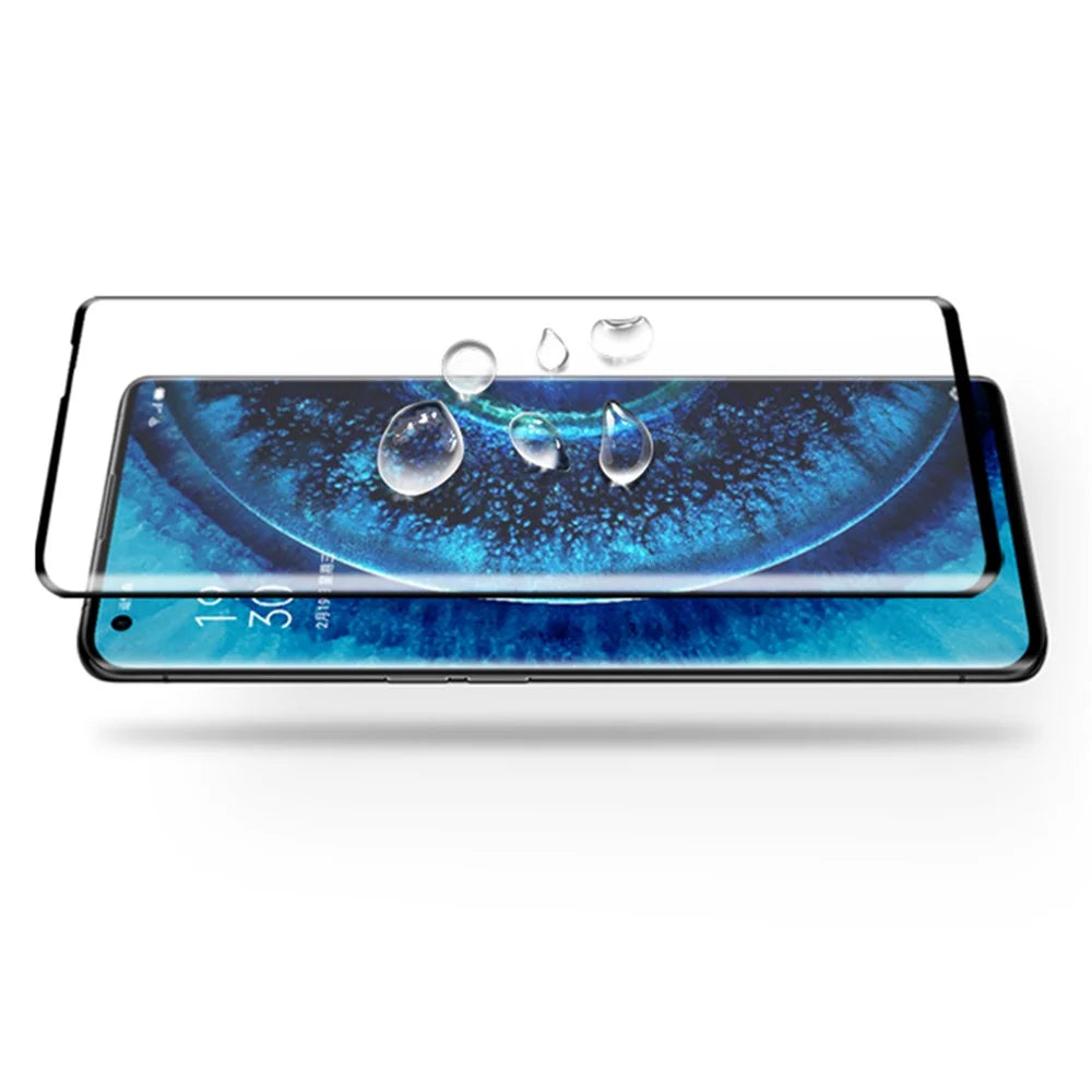 MOCOLO 3D Curved Tempered Glass Film for Oppo Find X2/X2 Pro, Full Screen Full Glue Anti-Scratch Bubble Free HD Clear Screen Film - Black - 6