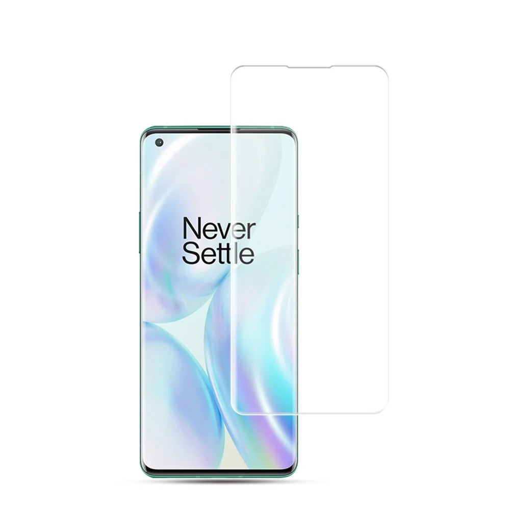MOCOLO 3D Curved Edge [UV Light Irradiation] Film for OnePlus 8 Pro, Full Cover Full Glue Tempered Glass Screen Protector Case Friendly Anti-Bubble HD Clear - 5