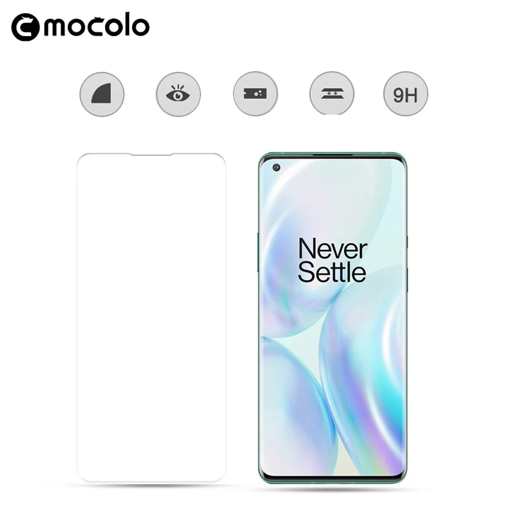 MOCOLO 3D Curved Edge [UV Light Irradiation] Film for OnePlus 8 Pro, Full Cover Full Glue Tempered Glass Screen Protector Case Friendly Anti-Bubble HD Clear - 6