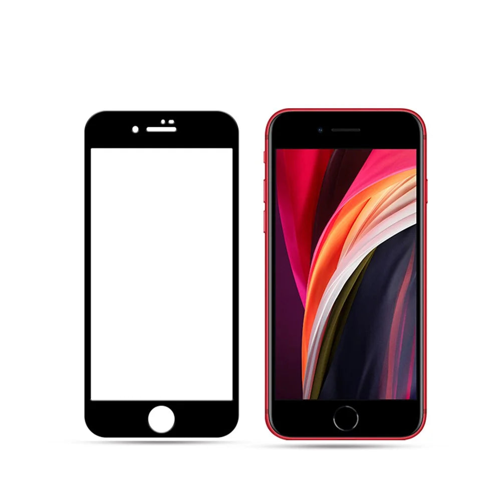 AMORUS Silk Printing Anti-explosion Full Screen [Full Glue] Tempered Glass Film for iPhone SE (2nd Generation) / 8  / 7 - Black - 2