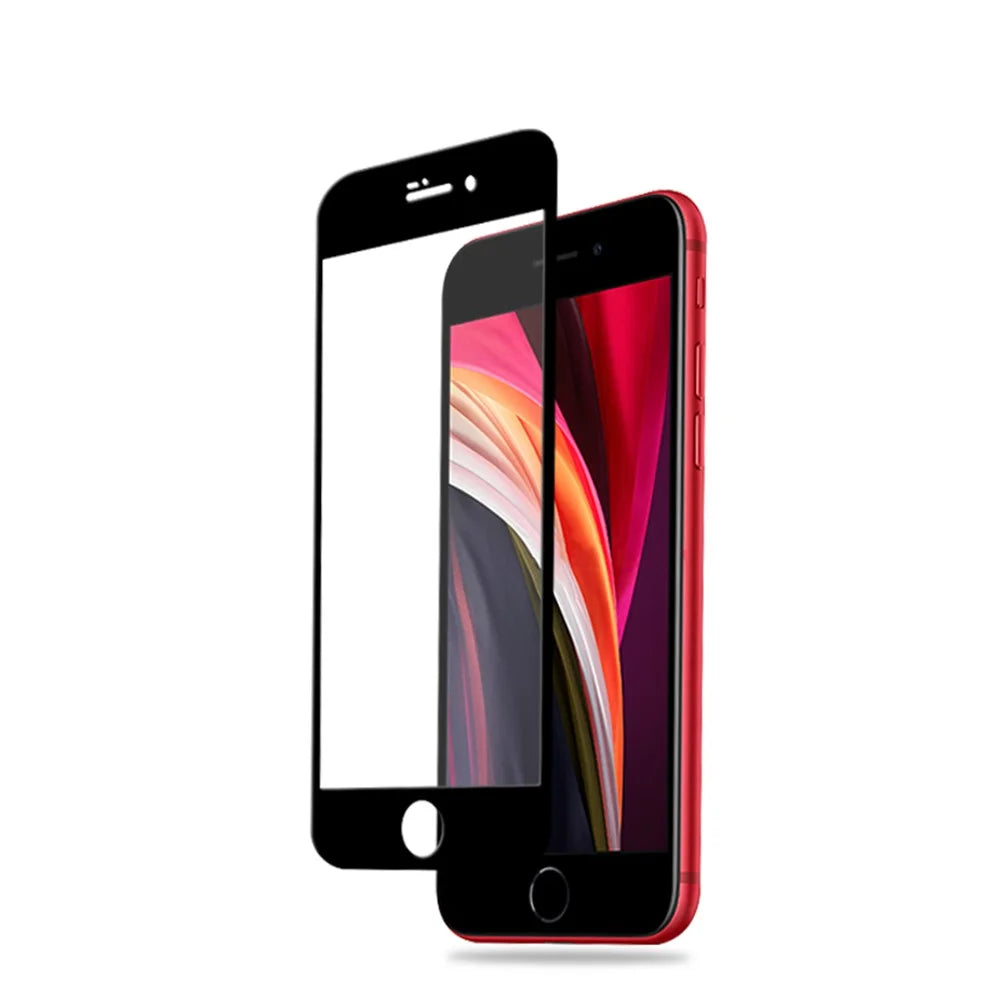AMORUS Silk Printing Anti-explosion Full Screen [Full Glue] Tempered Glass Film for iPhone SE (2nd Generation) / 8  / 7 - Black - 3