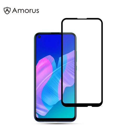 AMORUS Silk Printing Anti-explosion Tempered Glass Full Screen Film [Full Glue] for Huawei P40 lite E / Y7p / Honor 9C - 1