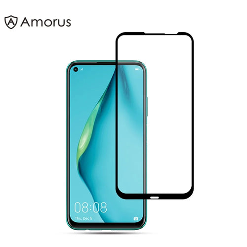 AMORUS Silk Printing Anti-explosion Tempered Glass Full Screen Film [Full Glue] for Huawei P40 lite / Nova 7i / Nova 6 SE - 1
