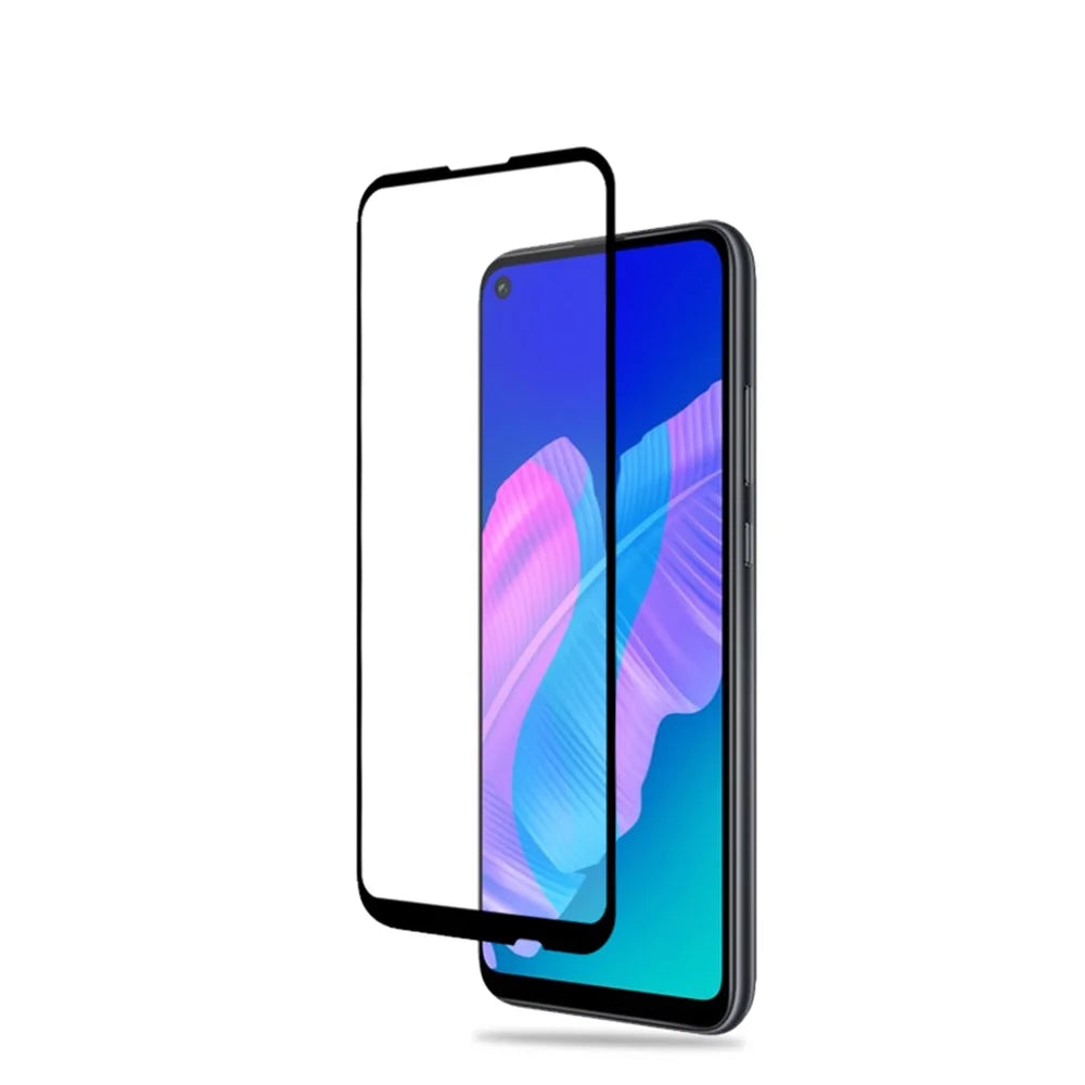 MOCOLO for Huawei P40 lite E / Y7p [Full Glue] Silk Printing Tempered Glass Full Screen Protector Anti-explosion - Black - 4