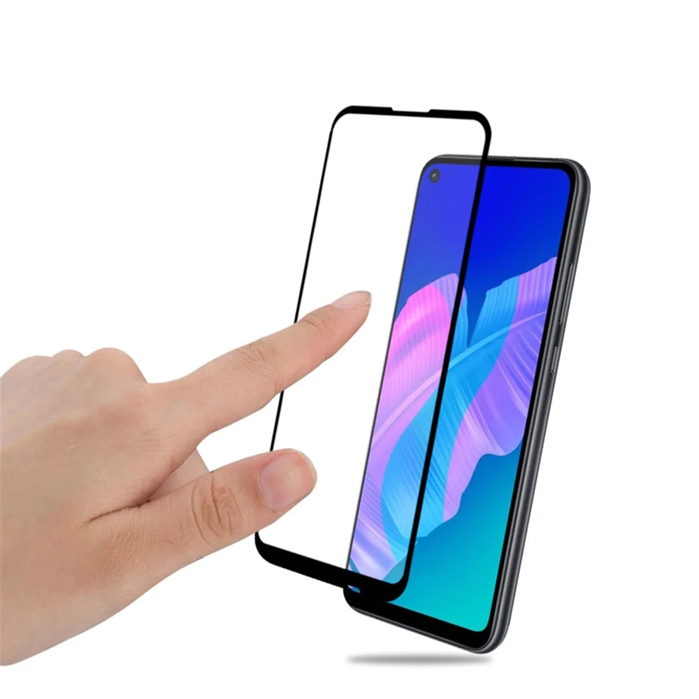 MOCOLO for Huawei P40 lite E / Y7p [Full Glue] Silk Printing Tempered Glass Full Screen Protector Anti-explosion - Black - 5