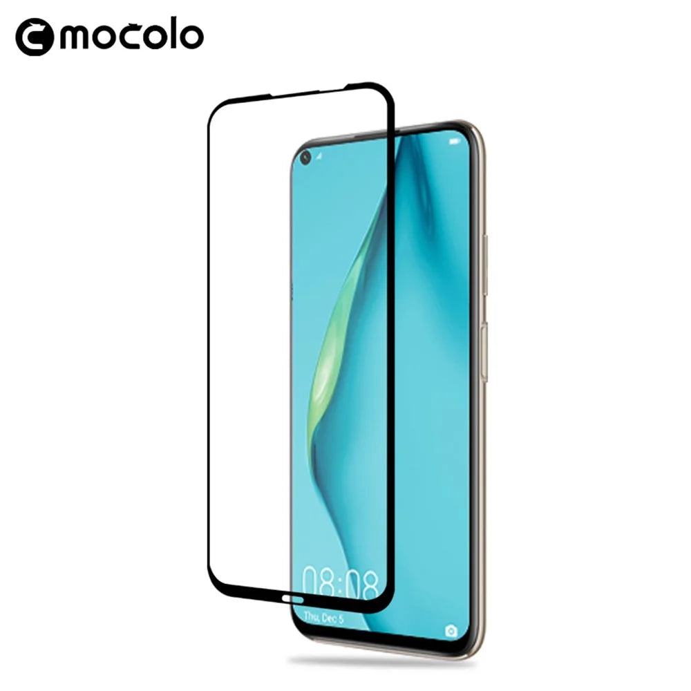 MOCOLO for Huawei P40 lite/Nova 7i/Nova 6 SE [Full Glue] Silk Printing Tempered Glass Full Screen Protector Film - Black - 5