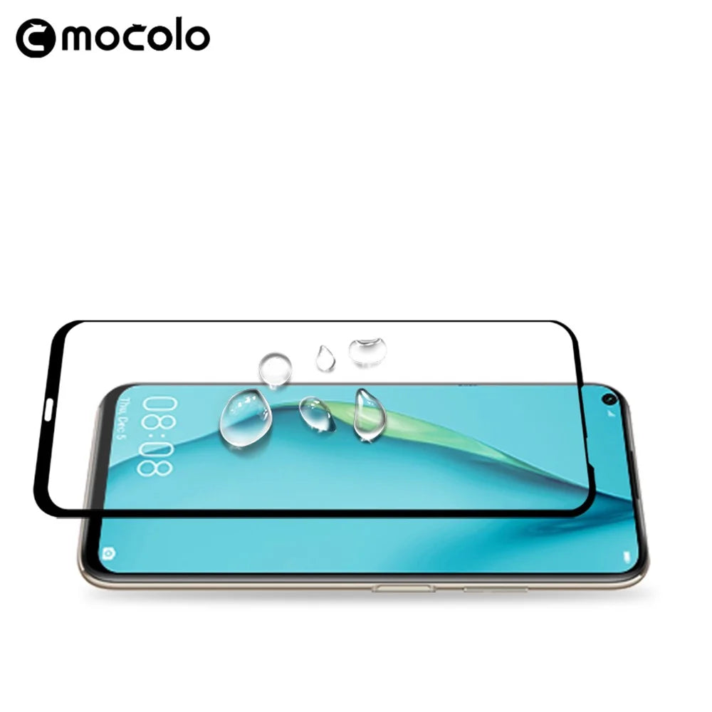 MOCOLO for Huawei P40 lite/Nova 7i/Nova 6 SE [Full Glue] Silk Printing Tempered Glass Full Screen Protector Film - Black - 7