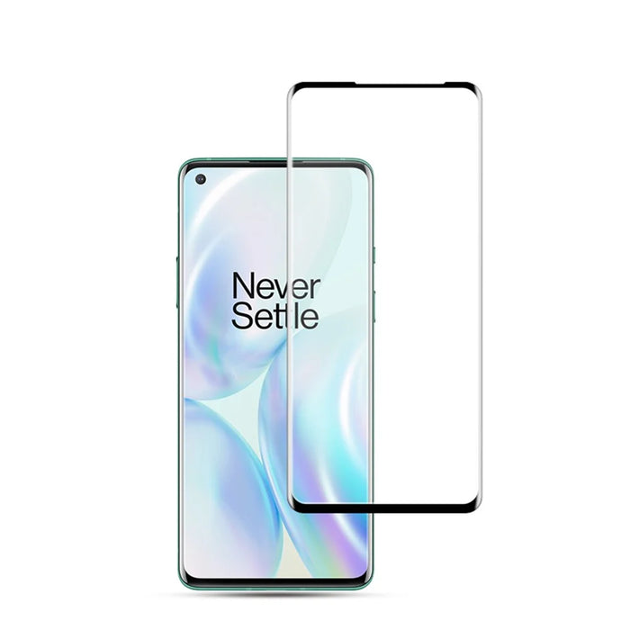MOCOLO 3D Curved Full Coverage Tempered Glass Screen Protector for OnePlus 8 Full Glue - Black - 1