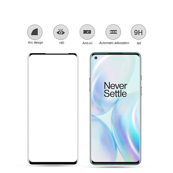 MOCOLO 3D Curved Full Coverage Tempered Glass Screen Protector for OnePlus 8 Full Glue - Black - 6