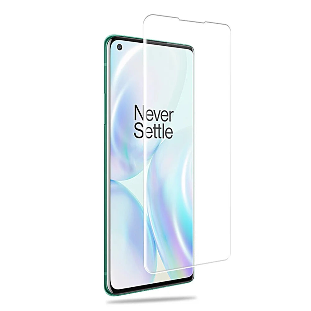MOCOLO Liquid UV Tempered Glass Screen Protector for OnePlus 8, Full Edge 3D Curved Full Glue Film Anti-Scratch HD Clear - 3