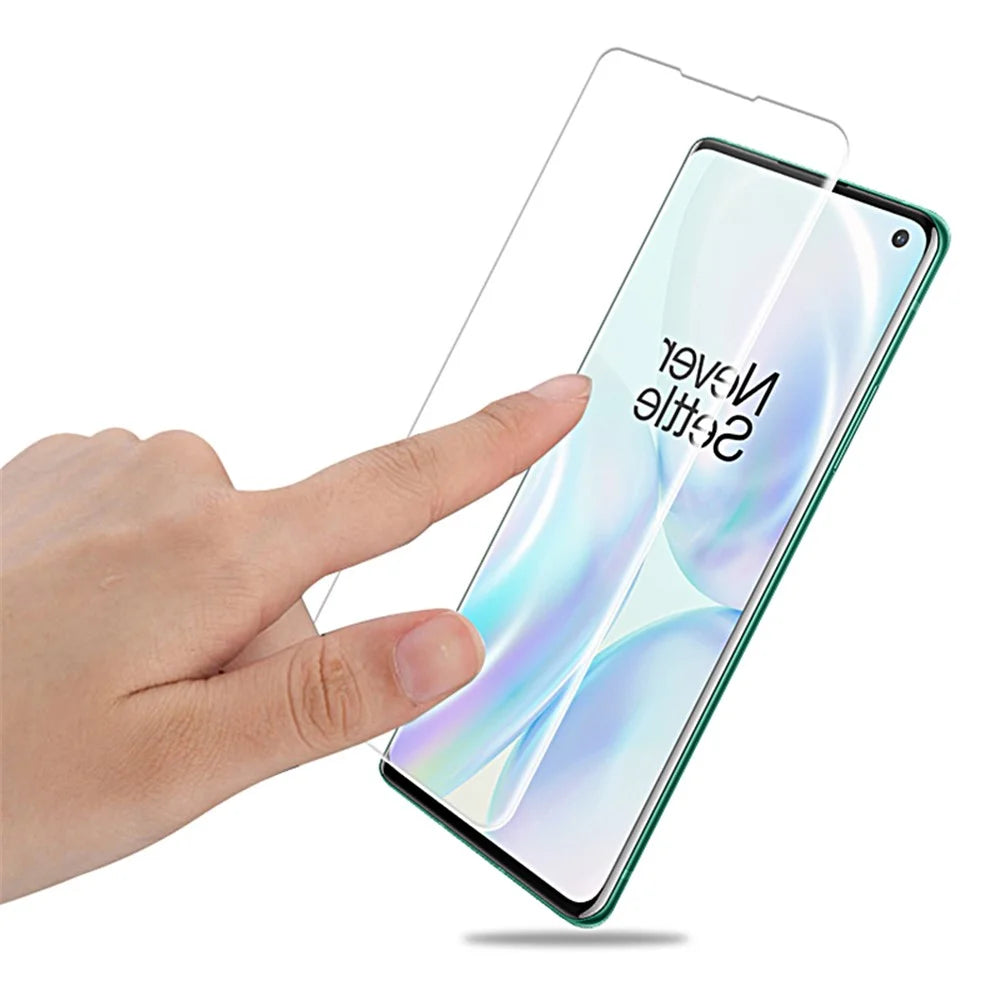 MOCOLO Liquid UV Tempered Glass Screen Protector for OnePlus 8, Full Edge 3D Curved Full Glue Film Anti-Scratch HD Clear - 4