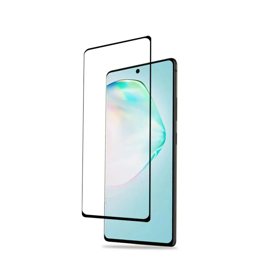 MOCOLO Silk Printing Tempered Glass Full Screen Covering Film [Full Glue] for Samsung Galaxy A91/S10 Lite - Black - 4