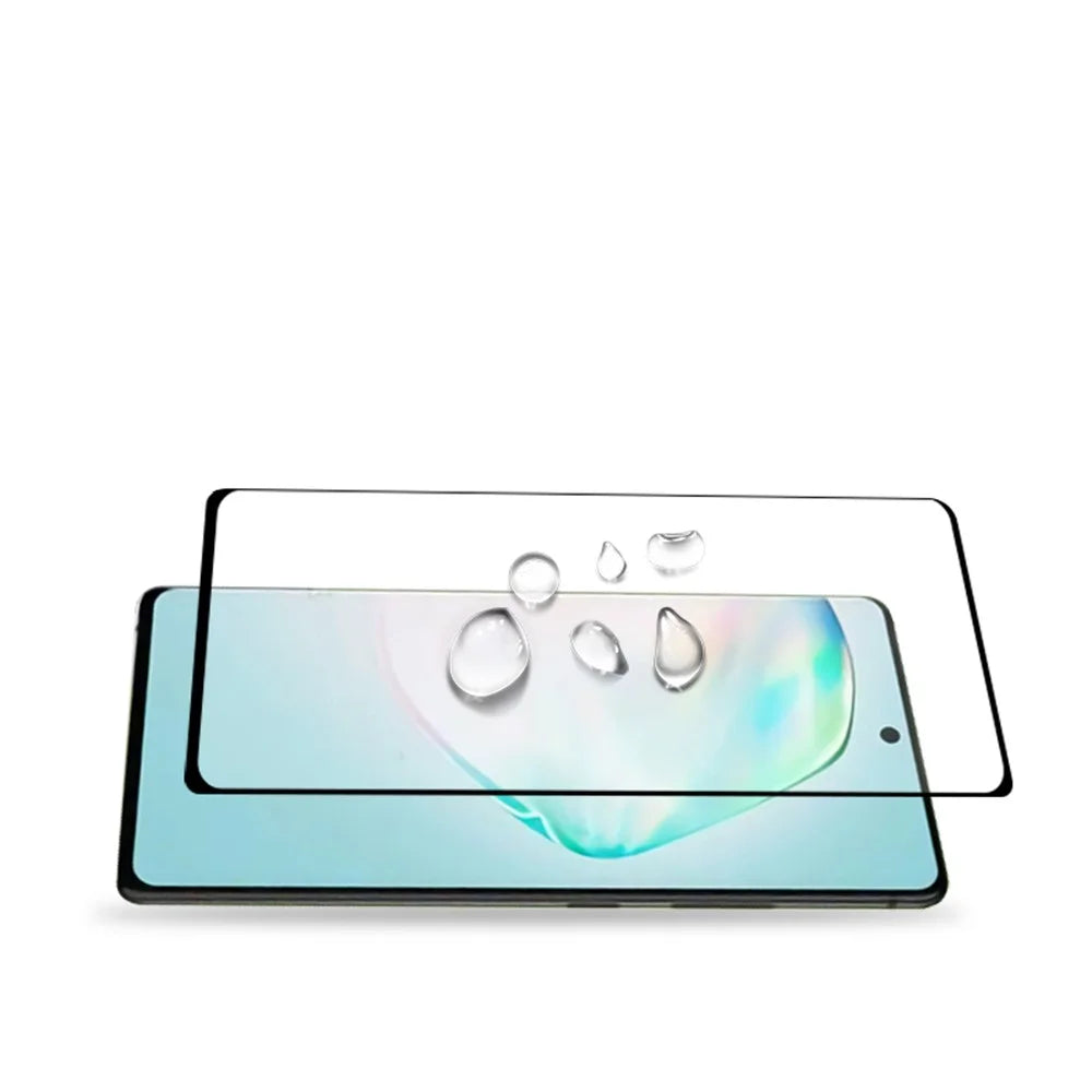 MOCOLO Silk Printing Tempered Glass Full Screen Covering Film [Full Glue] for Samsung Galaxy A91/S10 Lite - Black - 5