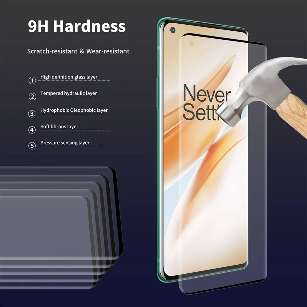 ENKAY HAT PRINCE 0.26mm 9H 3D Full Size Arc Edges Tempered Glass Screen Protector for OnePlus 8 Pro - 5