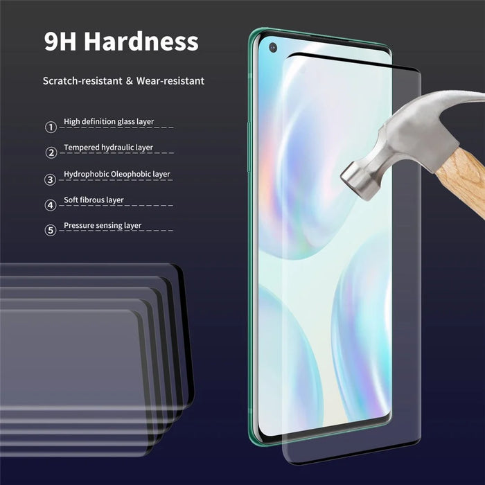 ENKAY 0.26mm 9H 3D Full Coverage Arc Edges Tempered Glass Screen Protector for OnePlus 8 - 5