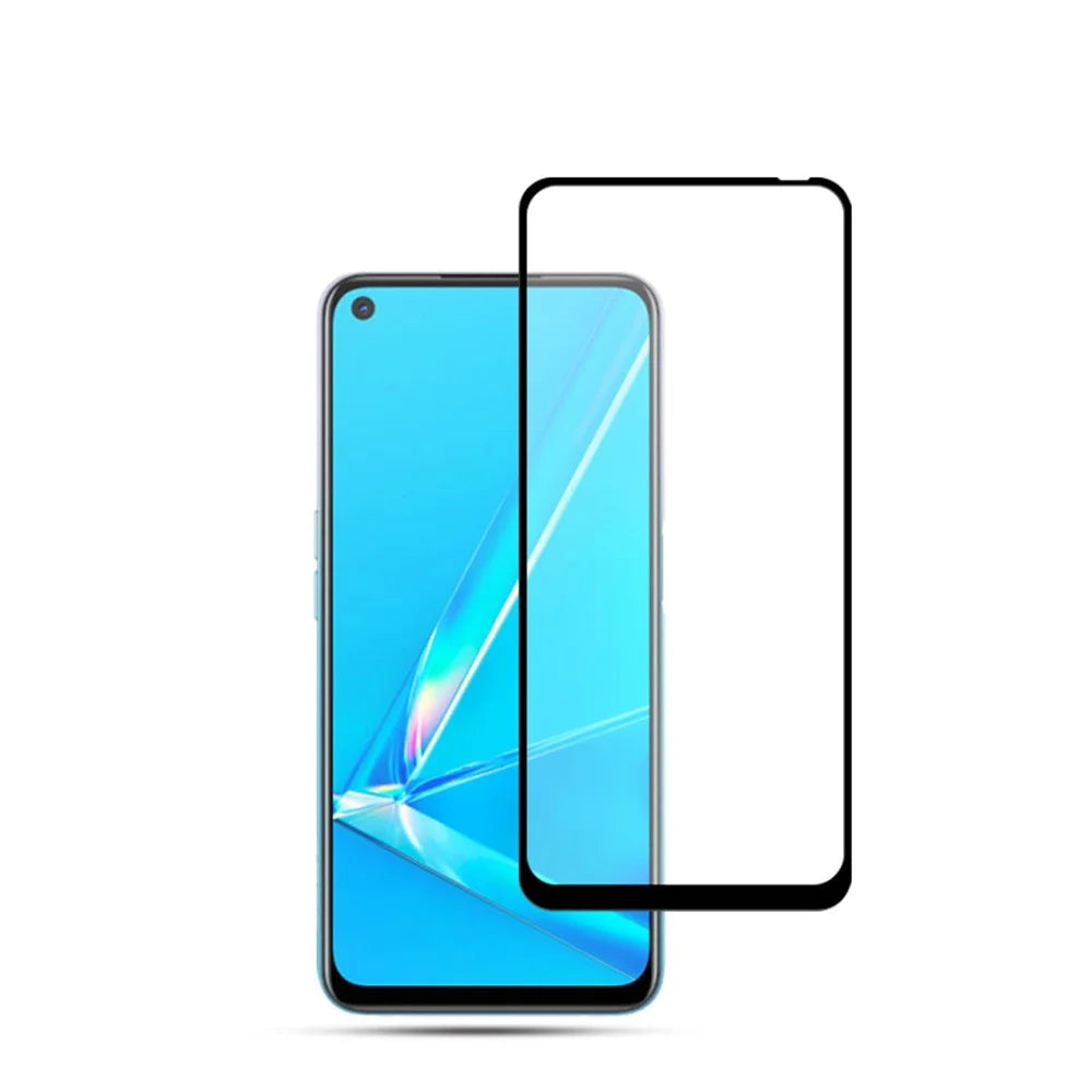 MOCOLO Silk Printing Anti-explosion Tempered Glass Full Size Screen Film [Full Glue] for Oppo A52/A92/A72 (2020) - Black - 1