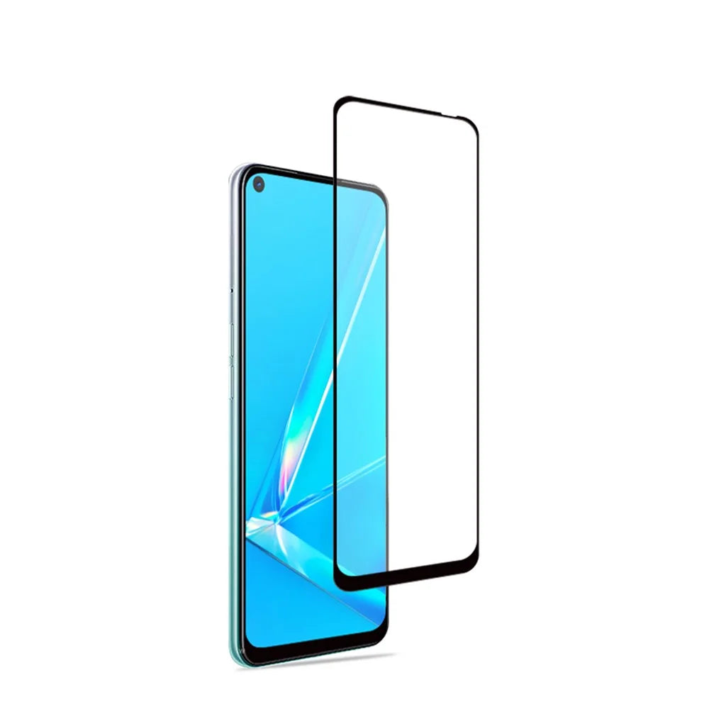 MOCOLO Silk Printing Anti-explosion Tempered Glass Full Size Screen Film [Full Glue] for Oppo A52/A92/A72 (2020) - Black - 4