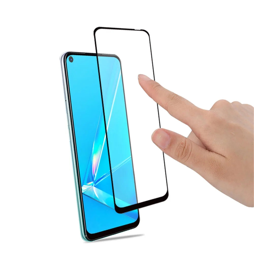 MOCOLO Silk Printing Anti-explosion Tempered Glass Full Size Screen Film [Full Glue] for Oppo A52/A92/A72 (2020) - Black - 5