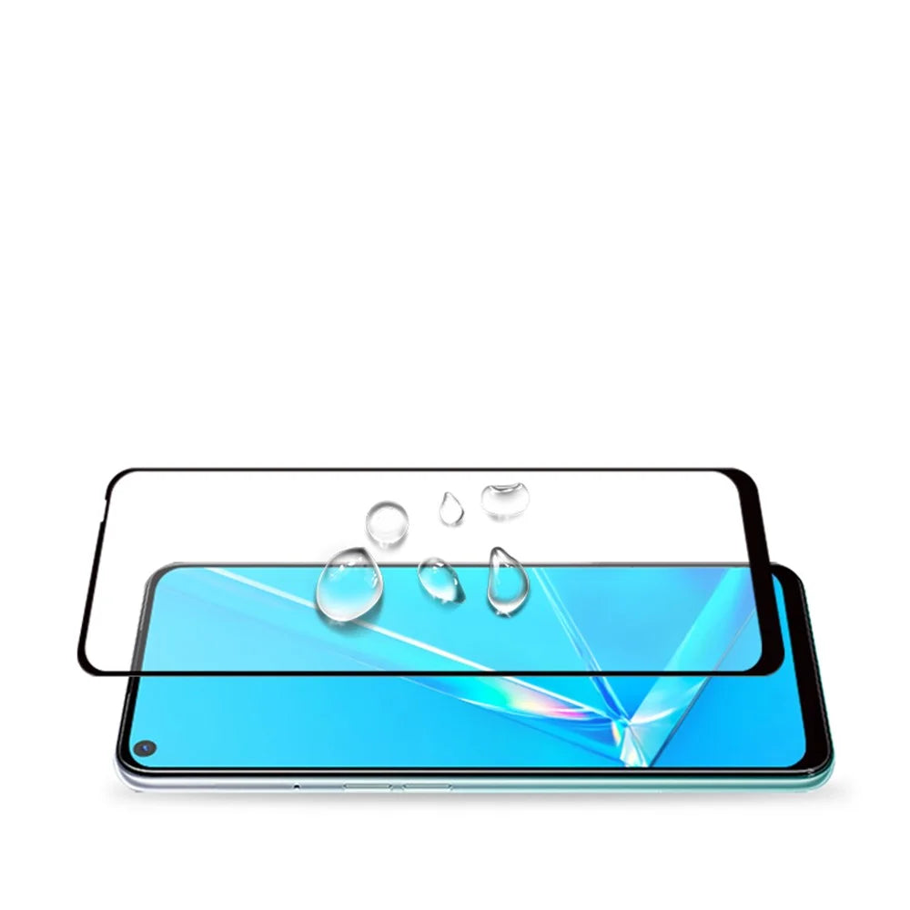MOCOLO Silk Printing Anti-explosion Tempered Glass Full Size Screen Film [Full Glue] for Oppo A52/A92/A72 (2020) - Black - 6