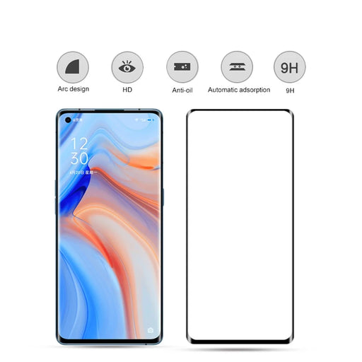 MOCOLO 3D Curved Screen Protector for OnePlus 8/Oppo Reno 3 Pro 5G/Reno4 Pro 5G/Reno 5 Pro 5G, Full Coverage Full Glue HD Tempered Glass Film - 2
