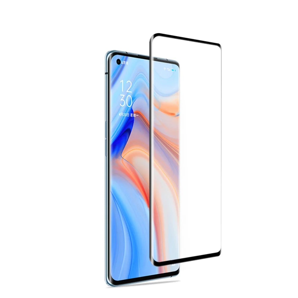 MOCOLO 3D Curved Screen Protector for OnePlus 8/Oppo Reno 3 Pro 5G/Reno4 Pro 5G/Reno 5 Pro 5G, Full Coverage Full Glue HD Tempered Glass Film - 4