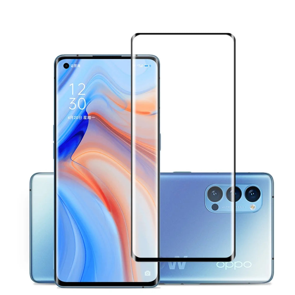MOCOLO 3D Curved Screen Protector for OnePlus 8/Oppo Reno 3 Pro 5G/Reno4 Pro 5G/Reno 5 Pro 5G, Full Coverage Full Glue HD Tempered Glass Film - 6