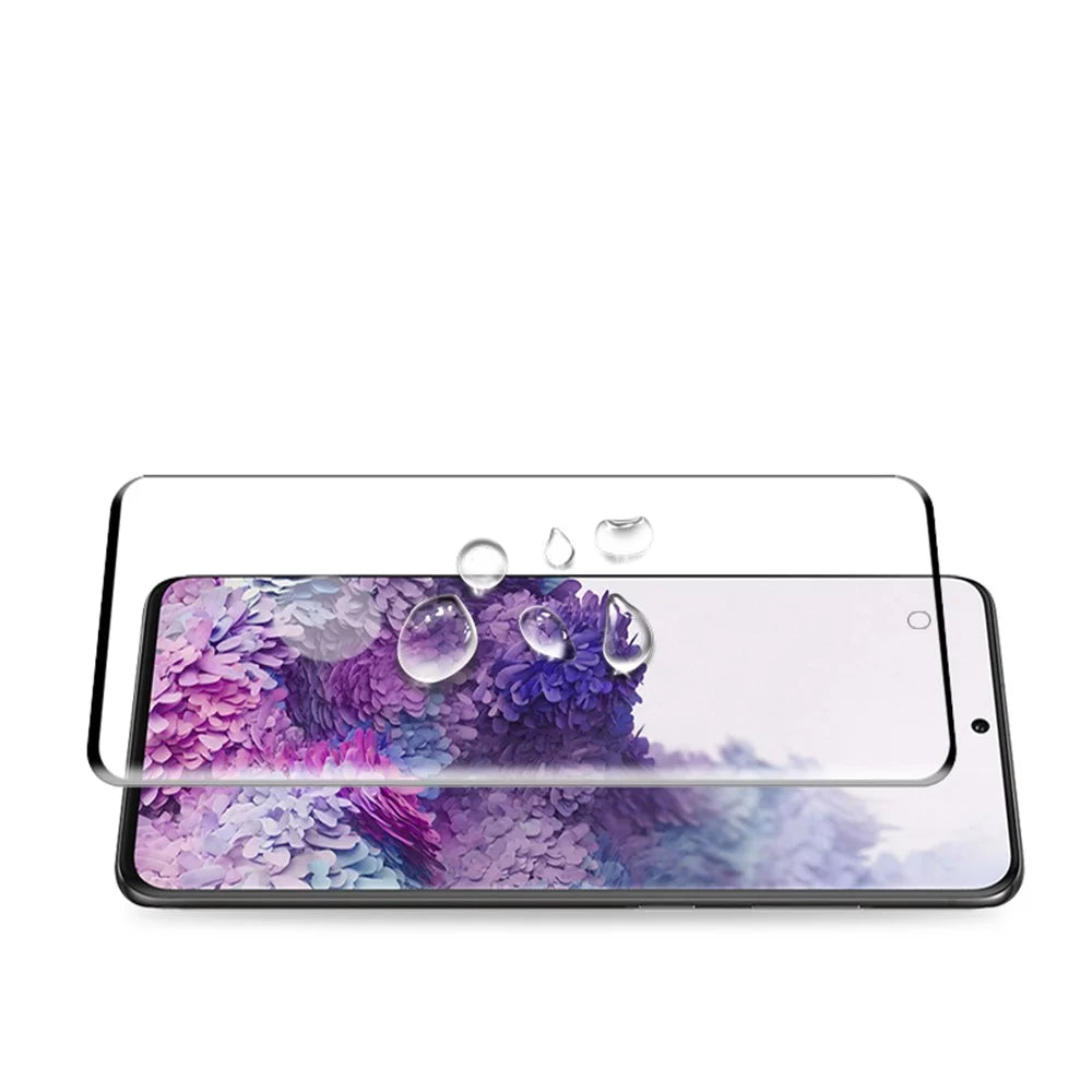 AMORUS Full Coverage 3D Curved Full Glue Tempered Glass Screen Protector for Samsung Galaxy S20 Plus (Support Ultrasonic Fingerprint Unlock) - 4
