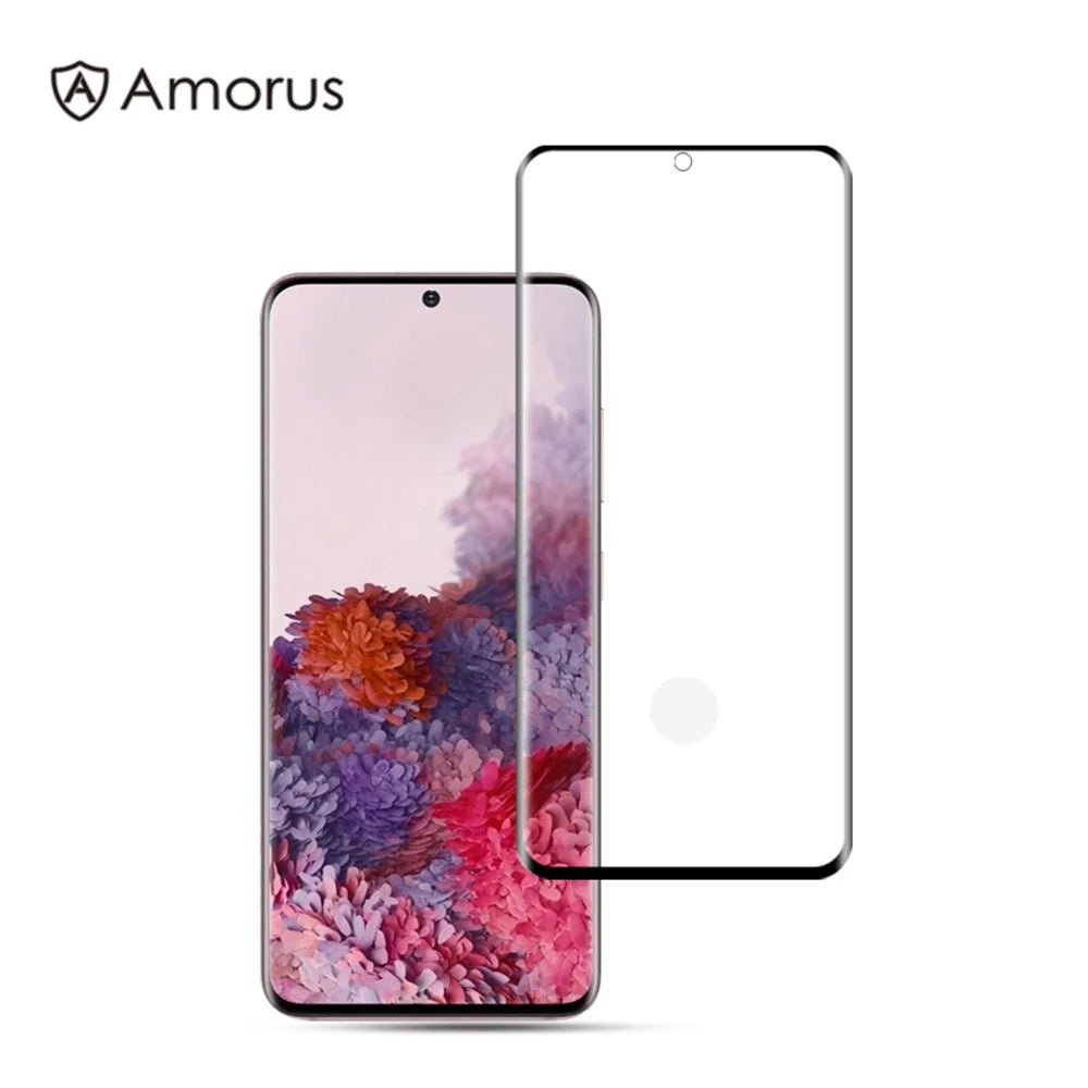 AMORUS for Samsung Galaxy S20 4G / S20 5G Full Coverage 3D Curved Full Glue Tempered Glass Screen Guard Film [Support Ultrasonic Fingerprint Unlock] - 1