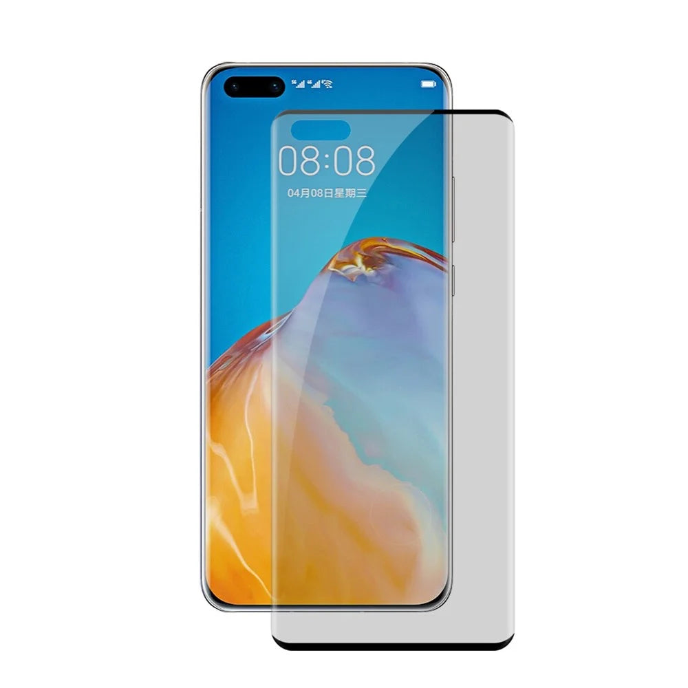 HAT PRINCE 0.26mm 9H [3D Hot-bending Curved Edge] Full Size Anti-Spy Tempered Glass Screen Protector for Huawei P40 Pro - 1