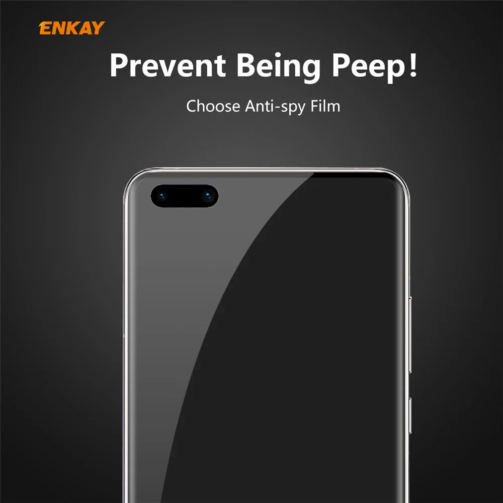 HAT PRINCE 0.26mm 9H [3D Hot-bending Curved Edge] Full Size Anti-Spy Tempered Glass Screen Protector for Huawei P40 Pro - 3