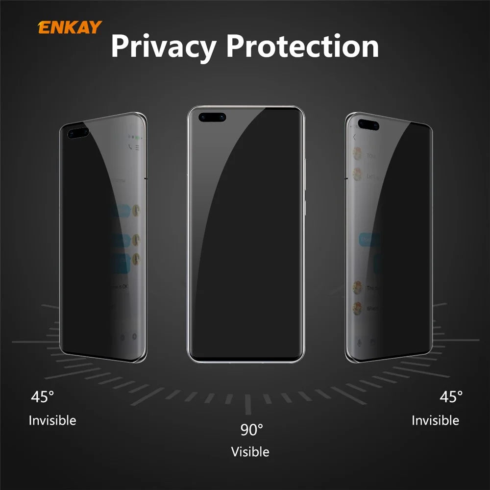 HAT PRINCE 0.26mm 9H [3D Hot-bending Curved Edge] Full Size Anti-Spy Tempered Glass Screen Protector for Huawei P40 Pro - 5