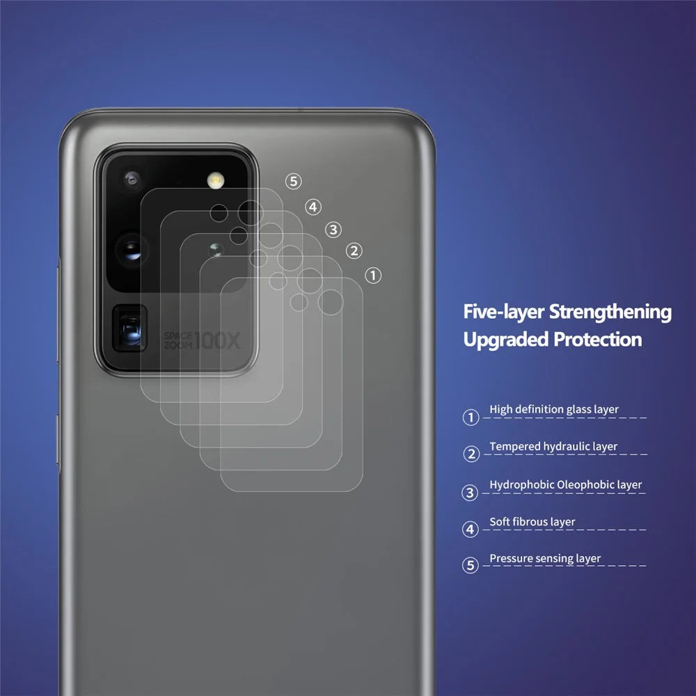 2Pcs ENKAY HAT PRINCE [0.2mm 9H 2.15D Arc Edges] Tempered Glass Back Camera Lens Guard Films for Samsung Galaxy S20 Ultra - 2