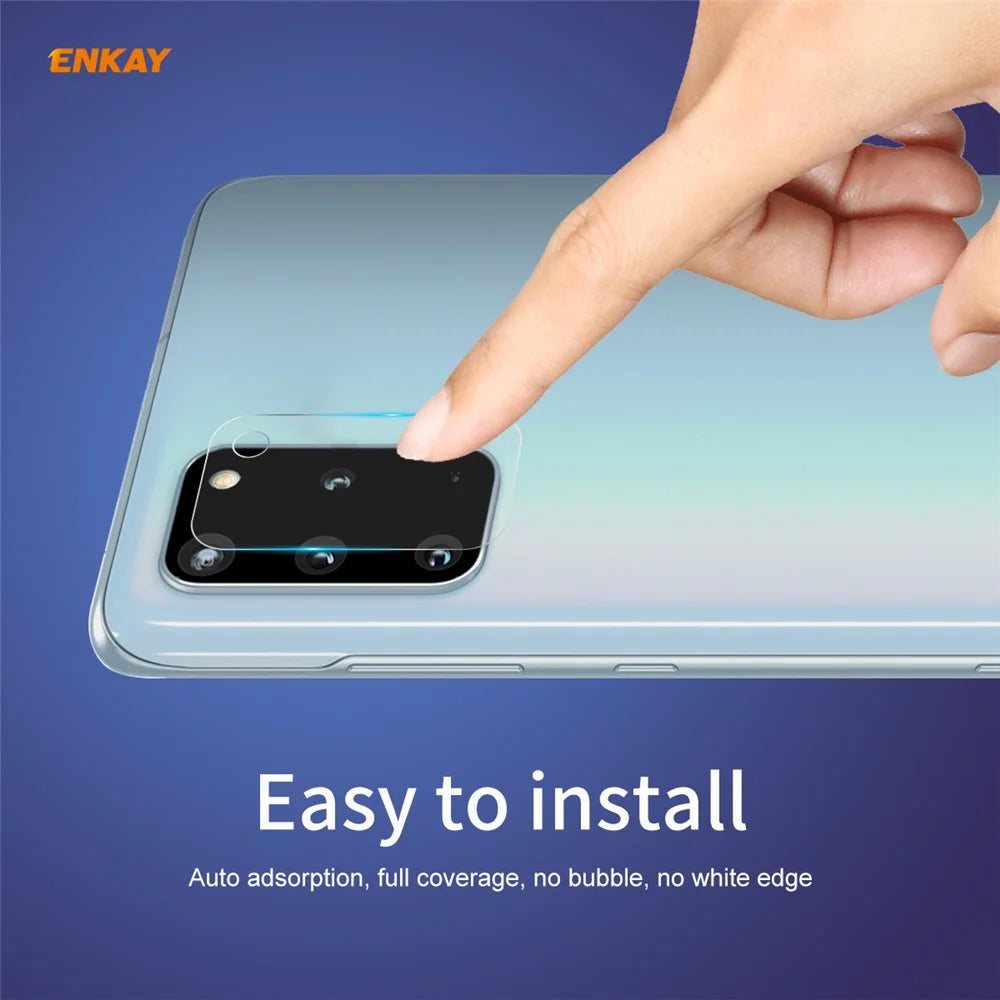 ENKAY HAT PRINCE 0.2mm 9H 2.15D Tempered Glass Camera Lens Protectors [Arc Edge] for Samsung Galaxy S20 Plus - 5