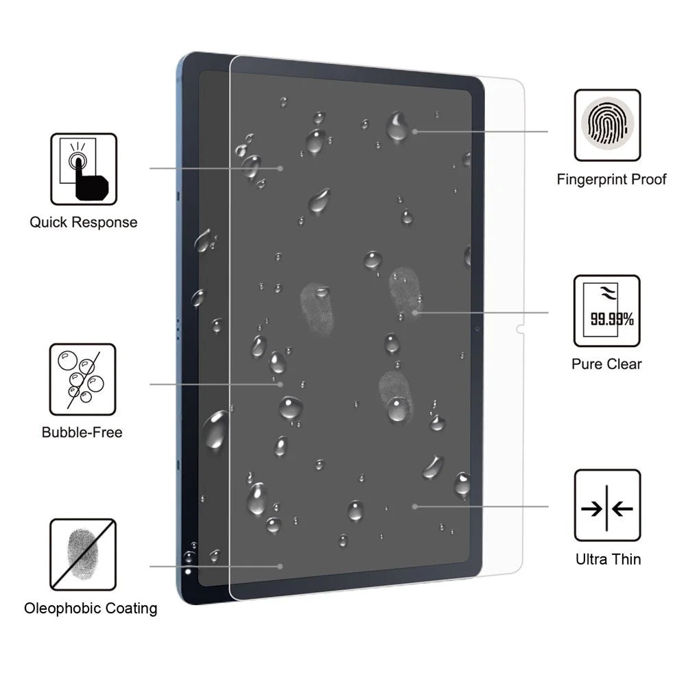 Anti-Scratch Ultra Clear Arc Edge Premium Tempered Glass Full Screen Film for Samsung Galaxy Tab S11 / S10 Lite / S10 FE / S9 FE / S9 / S8 / S7 - 2