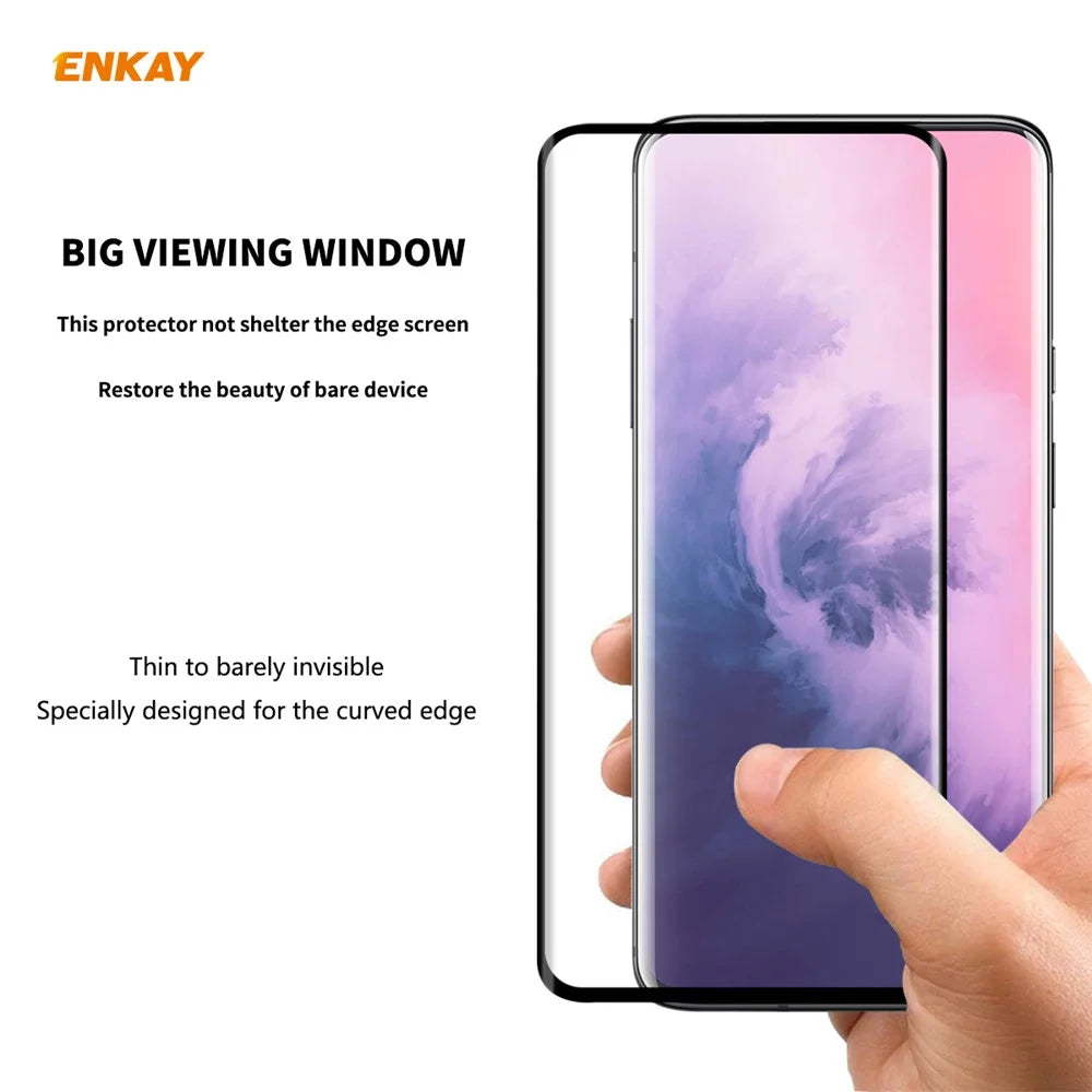 ENKAY 0.26mm 9H 3D Curved Full Glue Tempered Glass Full Screen Film for OnePlus 7T Pro/7 Pro - 4