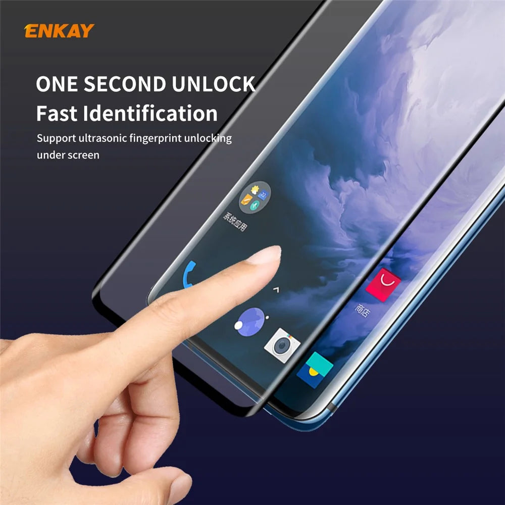 ENKAY 0.26mm 9H 3D Curved Full Glue Tempered Glass Full Screen Film for OnePlus 7T Pro/7 Pro - 5