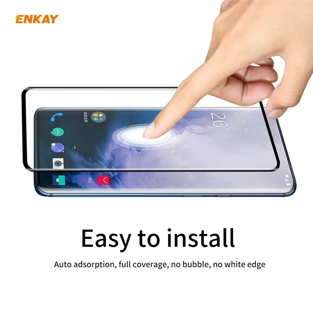 ENKAY 0.26mm 9H 3D Curved Full Glue Tempered Glass Full Screen Film for OnePlus 7T Pro/7 Pro - 7