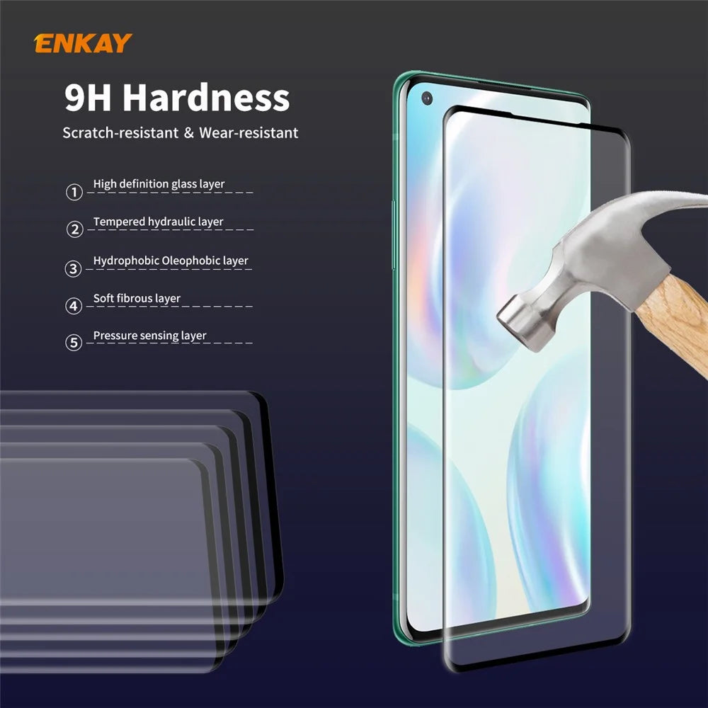 ENKAY 0.26mm 9H 3D Curved Full Glue Tempered Glass Full Screen Film for OnePlus 8 - 6