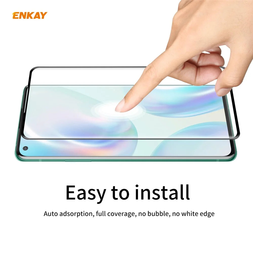 ENKAY 0.26mm 9H 3D Curved Full Glue Tempered Glass Full Screen Film for OnePlus 8 - 7