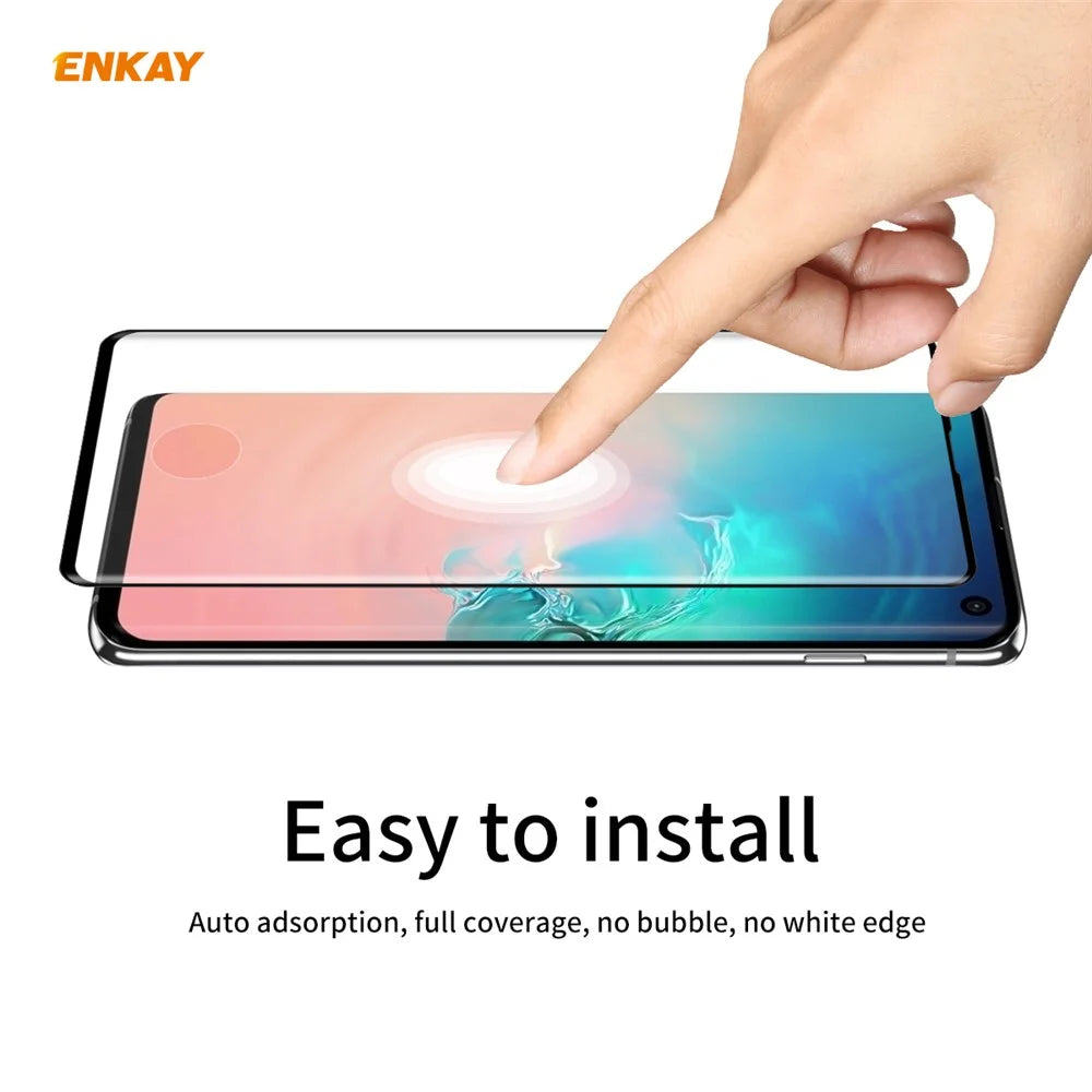 ENKAY 0.26mm 9H 3D Curved Full Glue Tempered Glass Full Screen Film for Samsung Galaxy S10 - 7