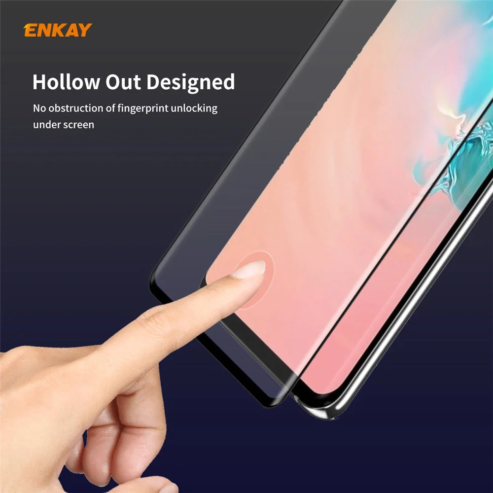 ENKAY 0.26mm 9H 3D Curved Full Glue Tempered Glass Full Screen Film Protector for Samsung Galaxy S10 Plus - 5