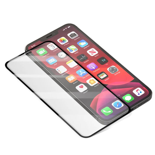 AMORUS Silk Printing Tempered Glass Film for iPhone 12 Pro Max 6.7 Inch, Full Coverage Full Glue Anti-Fingerprint Solid Defense Screen Protector - 2