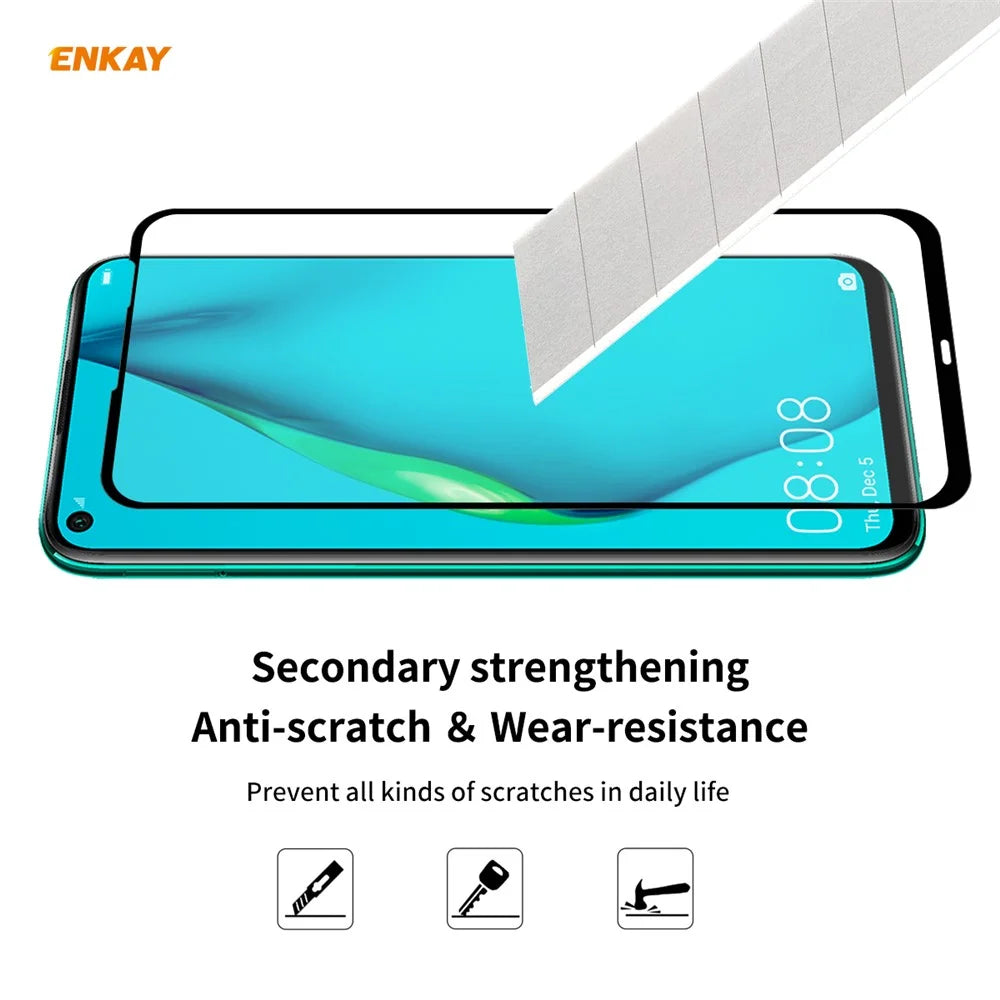 ENKAY Full Glue Full Size 0.26mm 9H 2.5D Tempered Glass Screen Protector for Huawei P40 lite 4G/Nova 7i/Nova 6 SE - 5