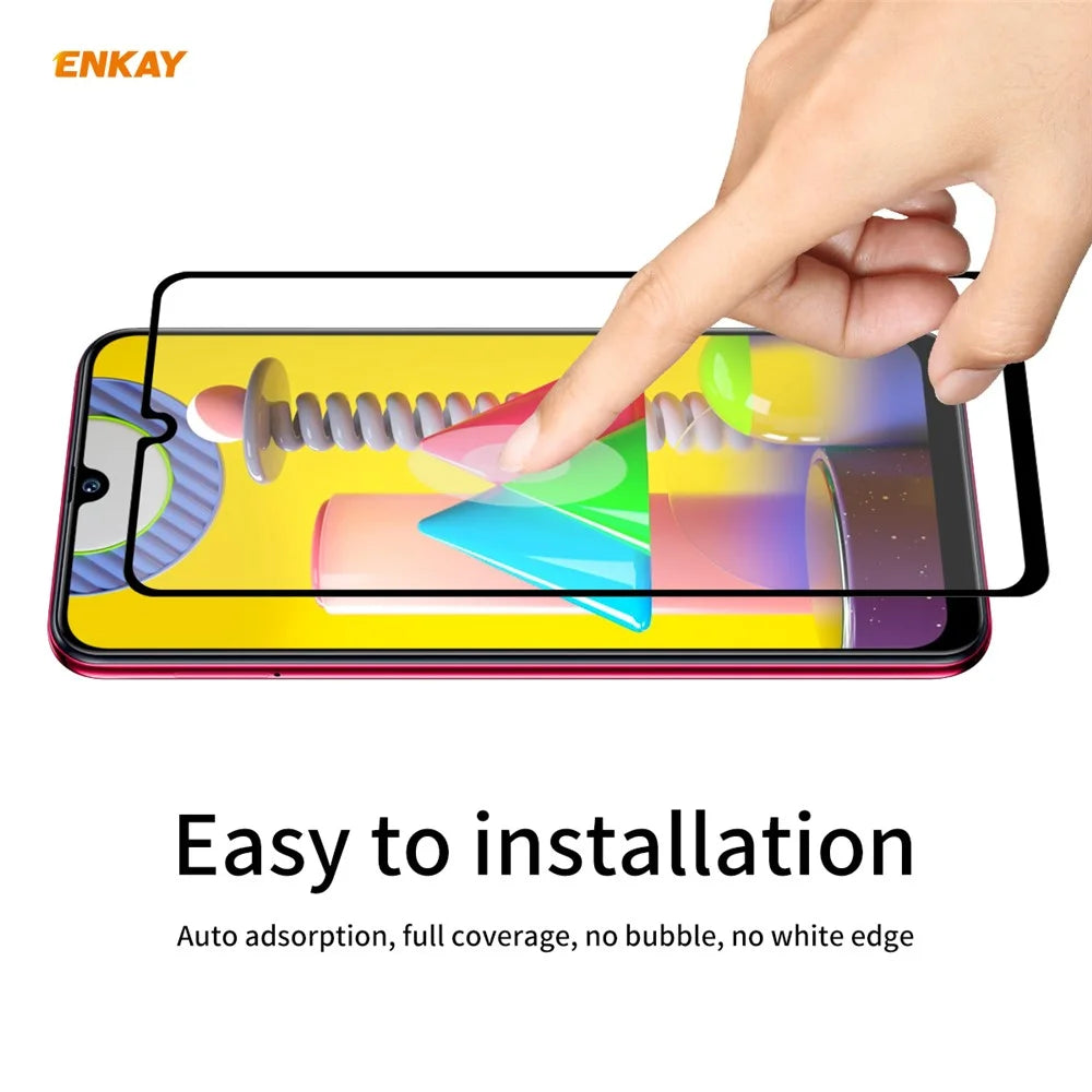 ENKAY HAT PRINCE Full Glue Full Size 0.26mm 9H 2.5D Tempered Glass Screen Protector for Samsung Galaxy M31 / Galaxy M21 - 6