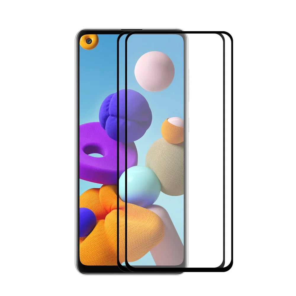 HAT PRINCE 2Pcs/Set Full Glue Full Size 0.26mm 9H 2.5D Tempered Glass Screen Film for Samsung Galaxy A21s - 1