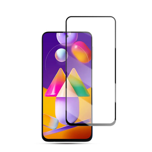 MOCOLO for Samsung Galaxy M31s [Full Glue] Silk Printing Tempered Glass Full Screen Film - Black - 1
